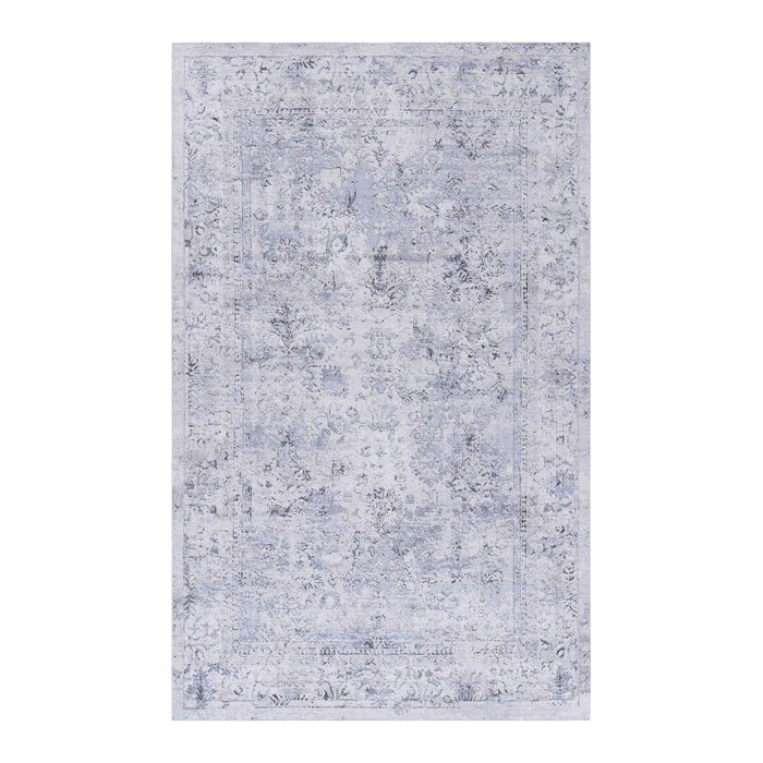 Maval - 2' X 3' Washable Area Rug - Blue / Cream