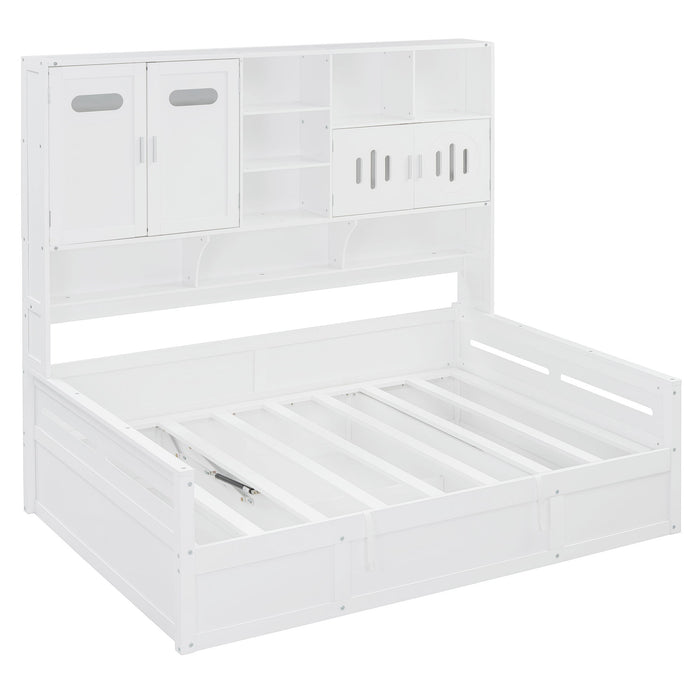 Daybed With All-In-One Cabinet And Shelf