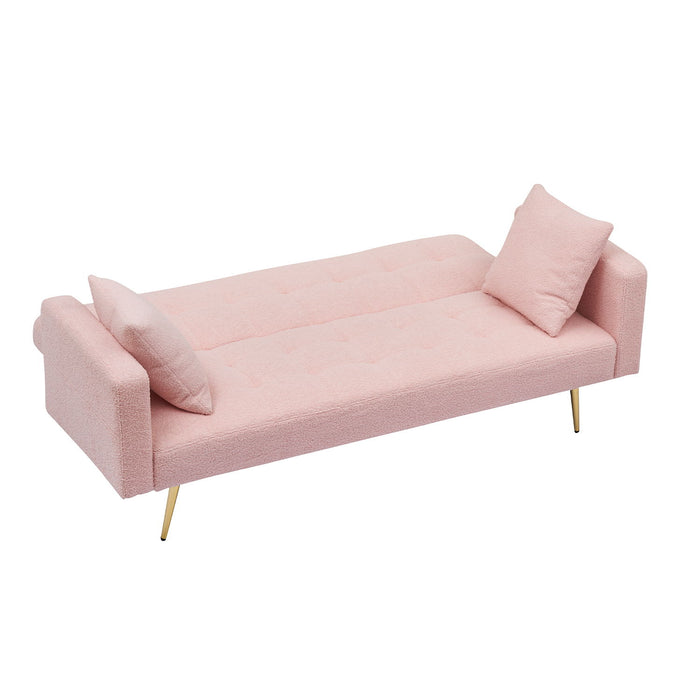 Teddy Fleece Sofa Bed With Luxurious Throw Pillows