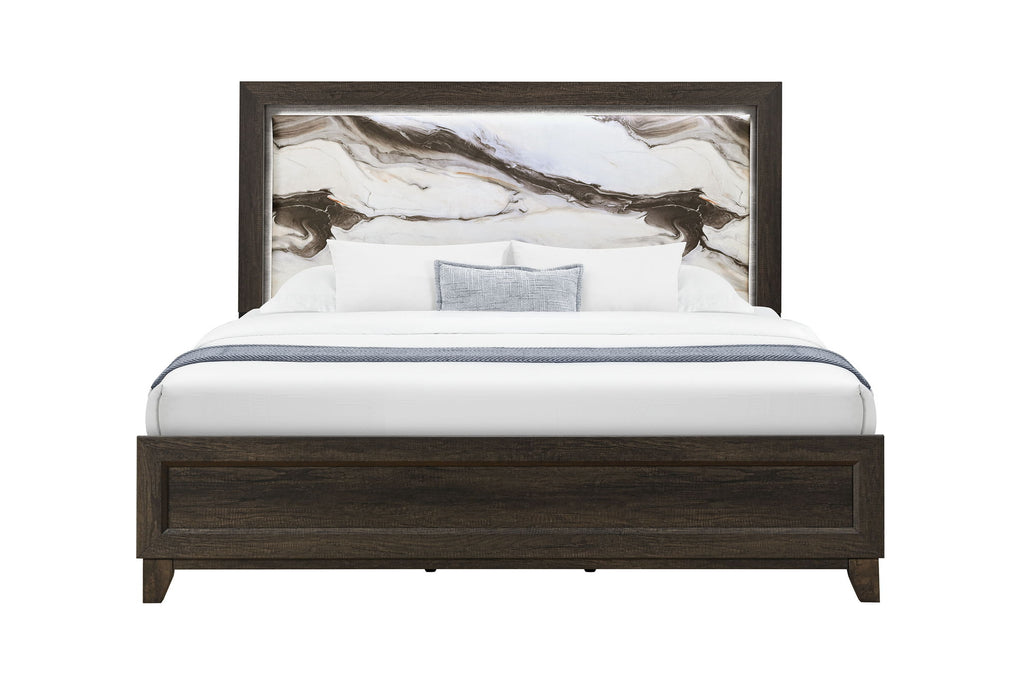 Harmony - 5 Piece Full Bedroom Set (Bed, Dresser & Mirror, Nightstand, Chest) - Dark Brown