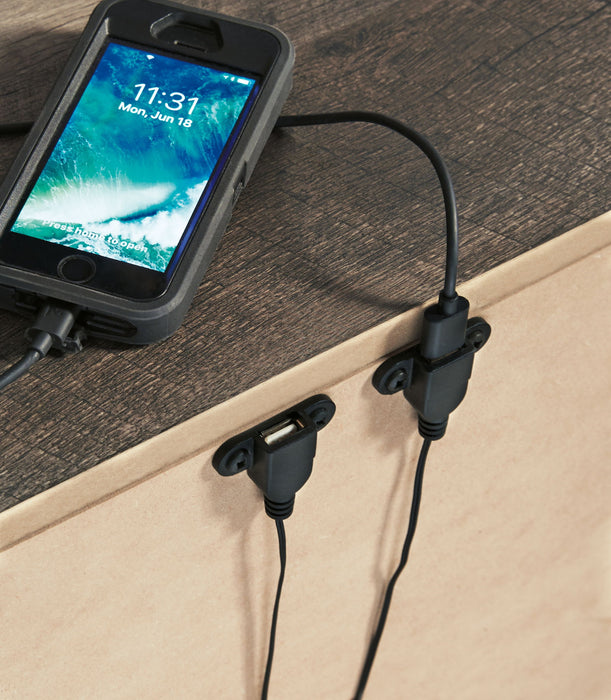 Wynnlow - Gris - Mesita de noche con dos cajones