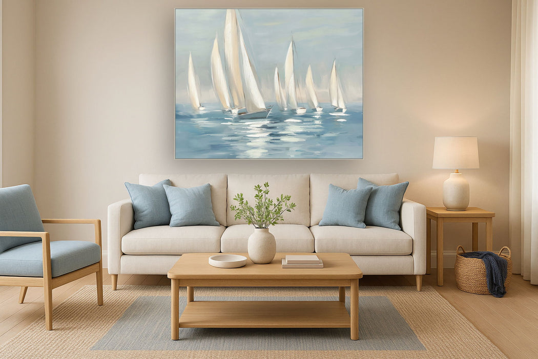 Gliding Sails - 56" x 70" Framed Wall Art