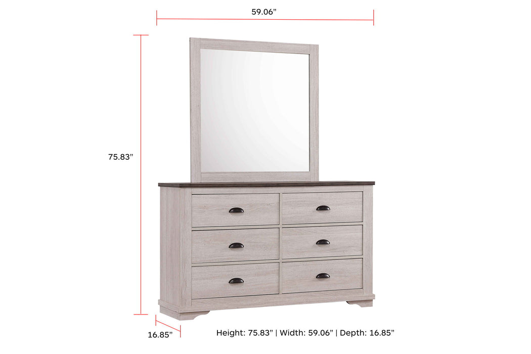 Coralee - Queen 4 Piece Bedroom Set - Chalk / Gray