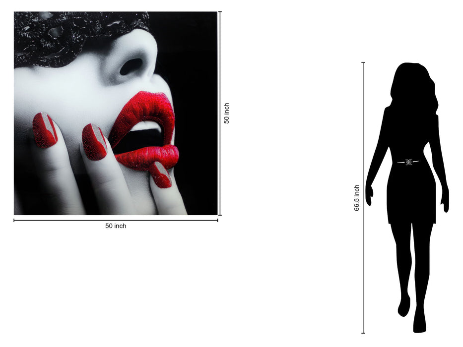 Temp Glass With Foil & Rhinestones - Black Lace - Black