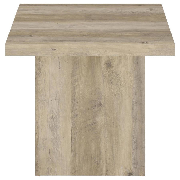 Devar - Square Engineered Wood End Table - Distressed Pine