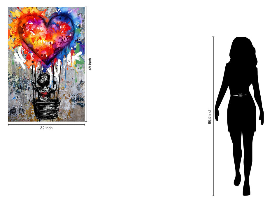 Radiant Heart Dream - 32" x 48" Framed Wall Art