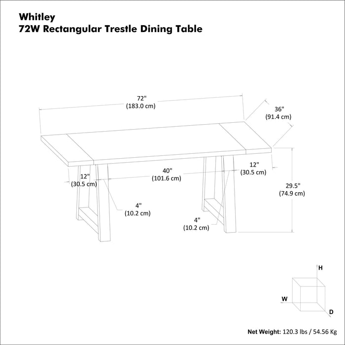 Whitley - Dining Table - Gray