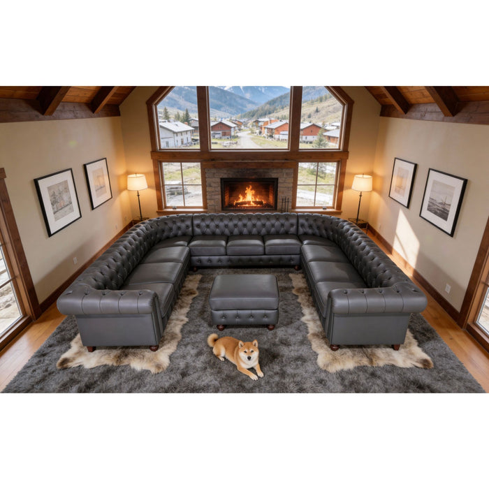 Chesterfield Vintage Style U - Shape Sectional