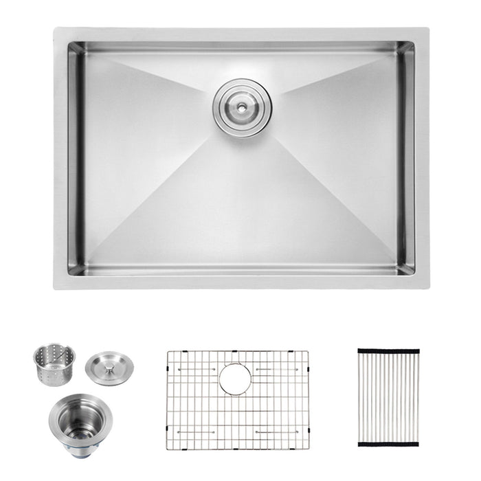 Modern Undermount Stainless Steel Kitchen Sink 16 Gauge, Deep Single Bowl