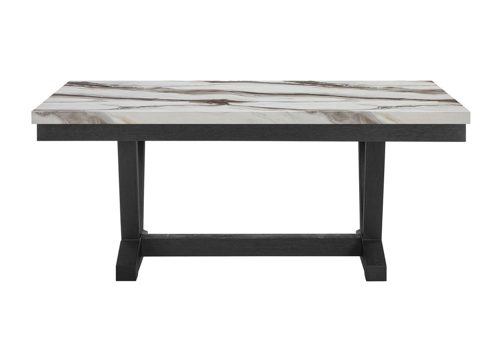 D1319 - 2 Piece Dining Room Set (Dining Table And Dining Chair) - Black / Light Gray / White