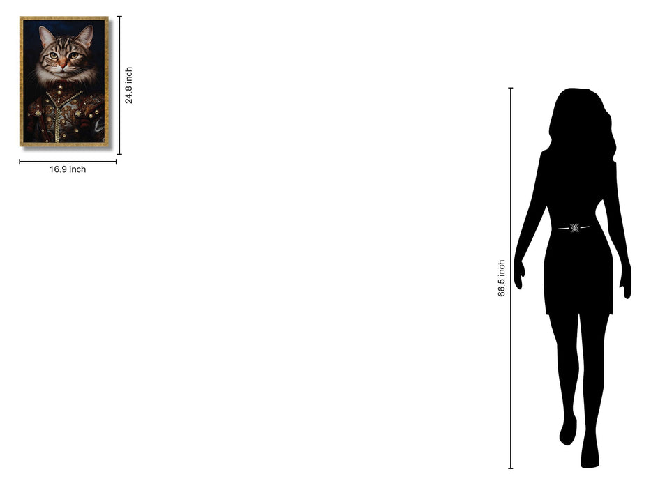 Noble Tabby Portrait - 17" x 25" Framed Wall Art