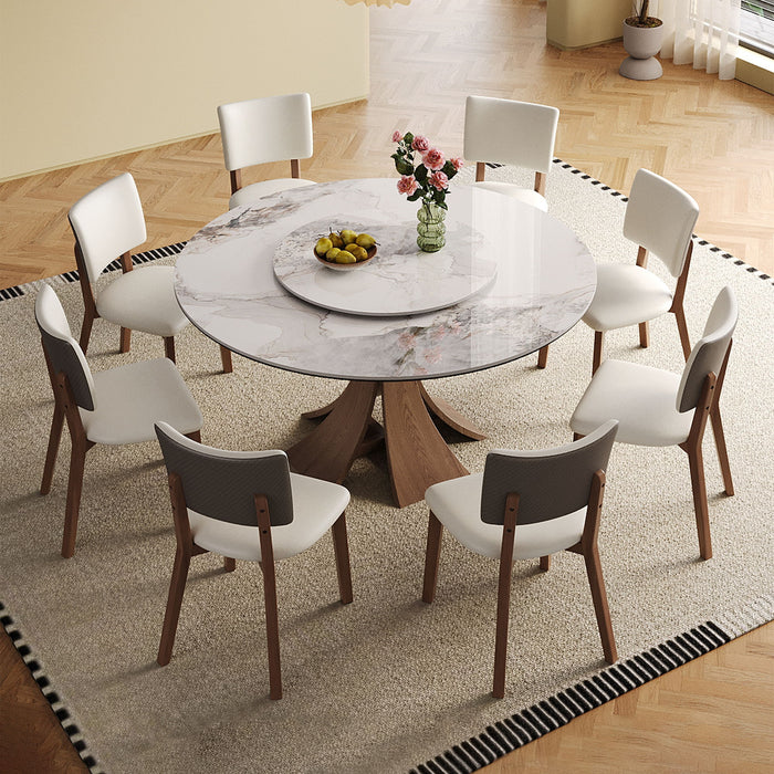 Dining Table Set With Wooden Base