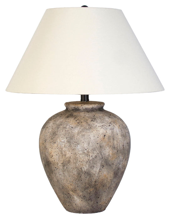 Earthen Stillness - 26 X 19 - Ceramic Table Lamp (Set of 2) - Weathered Stone