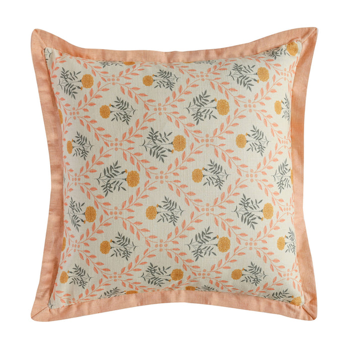 Dolce - 20" Natural Cotton Throw Pillow, Cover - Blush Pink
