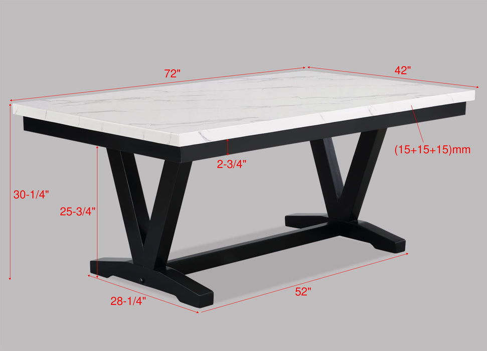 Tanner - 6 Piece Dining Room Set - White / Black