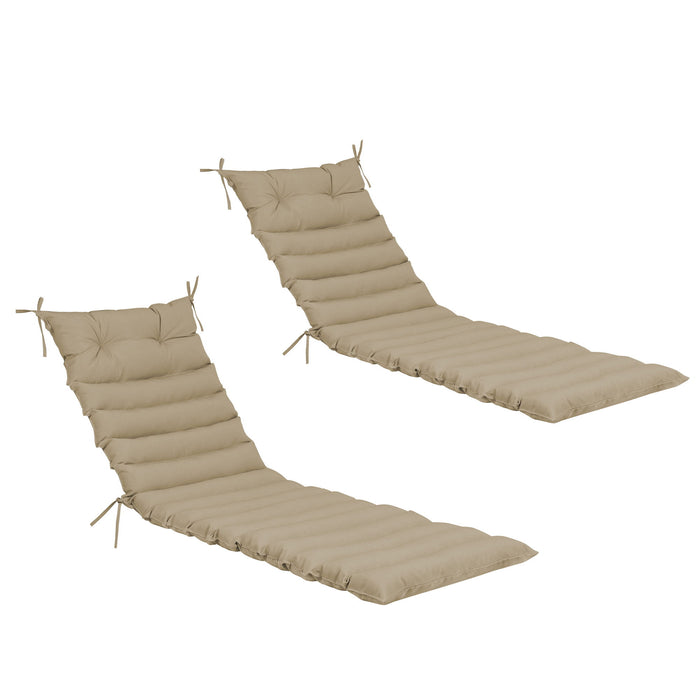 2 Piece Outdoor Chaise Lounge Chair Cushion Set
