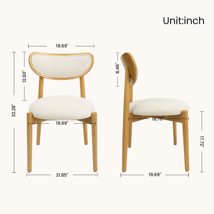 Upholstered Dining Chairs With Dual Post Back Support For Dining Room (Set of 2)