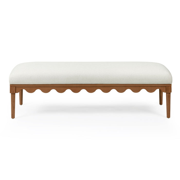 Oodle - Vegan Mohair Bench, Walnut Legs
