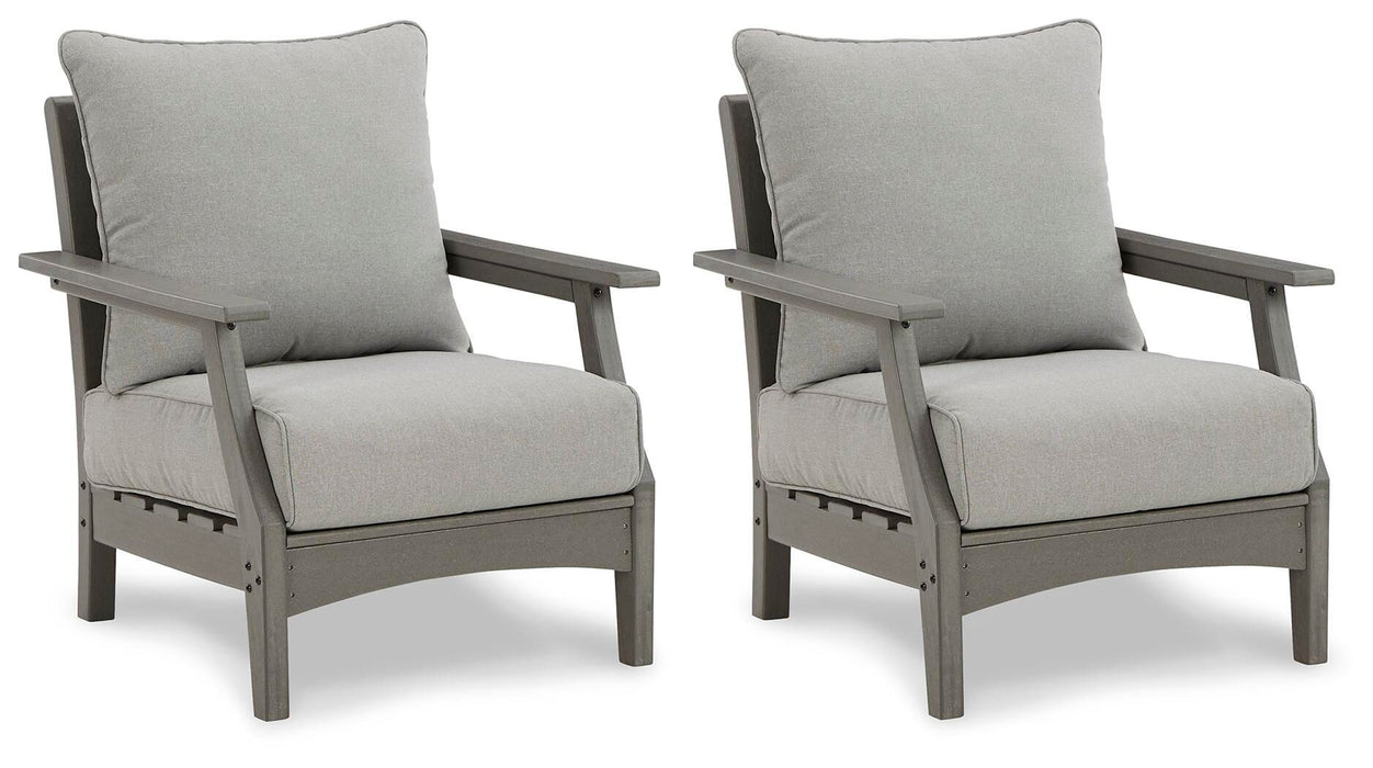 Visola - Gris - Sillón con cojín (juego de 2)