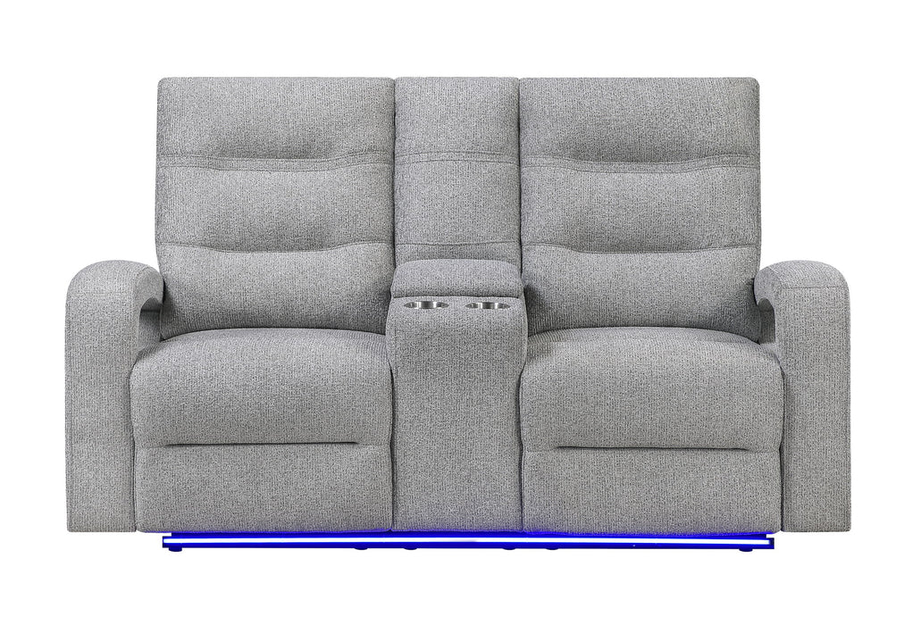 U6611 - 15 Power Reclining Sofa / Power Console Reclining Loveseat / Power Recliner - Dark Gray