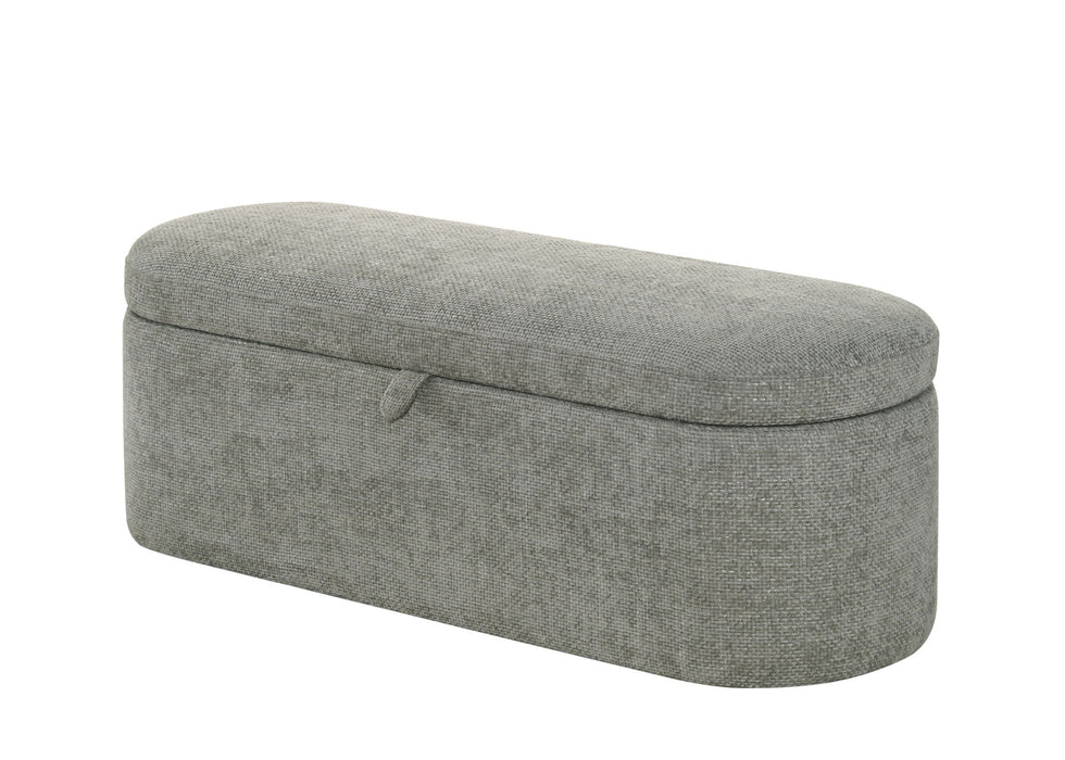 Philipa - Storage Bench - Light Gray Tweed