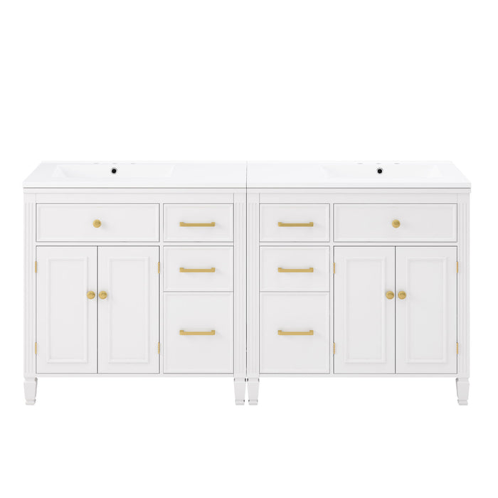2 Piece Freestanding Bathroom Vanity Set With Sink Top, Reversible Dual Layout