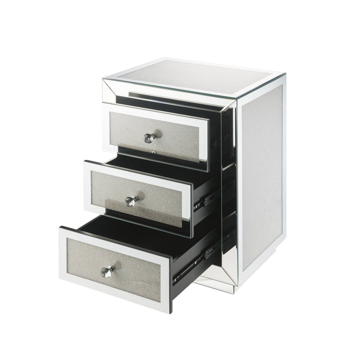 Noralie - Accent Table Mirrored / Faux Dimaonds - Silver