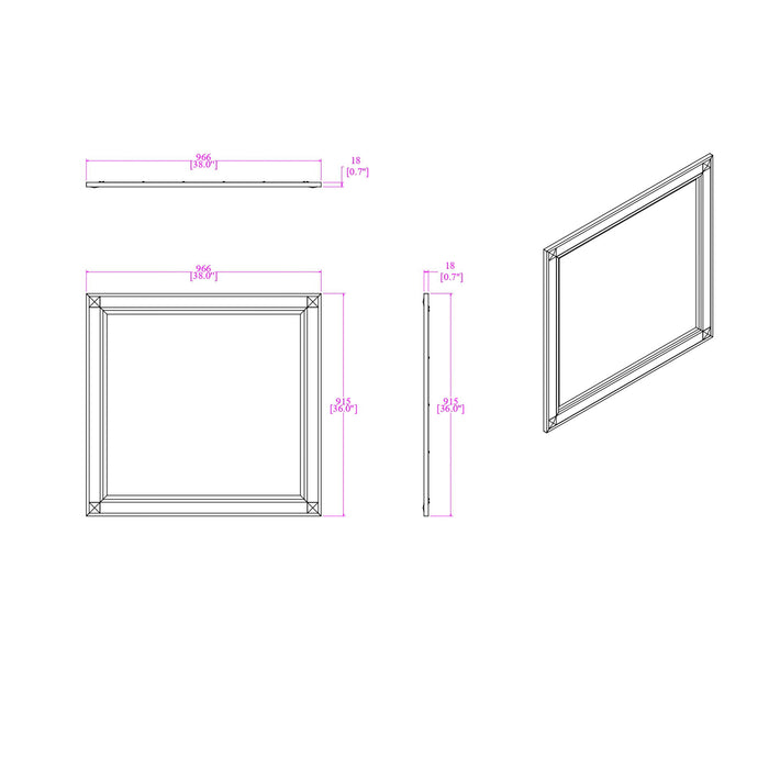 Soulmarie - Mirror, Connects To Dresser - White