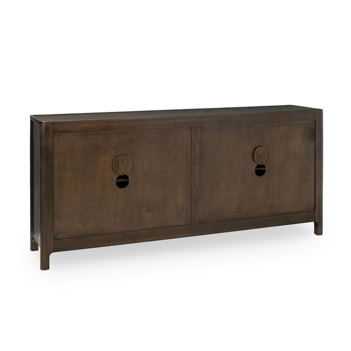 Colson - Mango Wood 4 Door Cabinet - Dark Brown