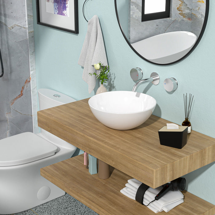 Modern Ceramic Circular Vessel Bathroom Sink
