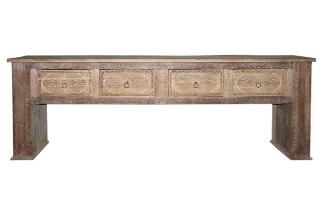Qena - 4 Drawer Console Table - Butterwood Blend