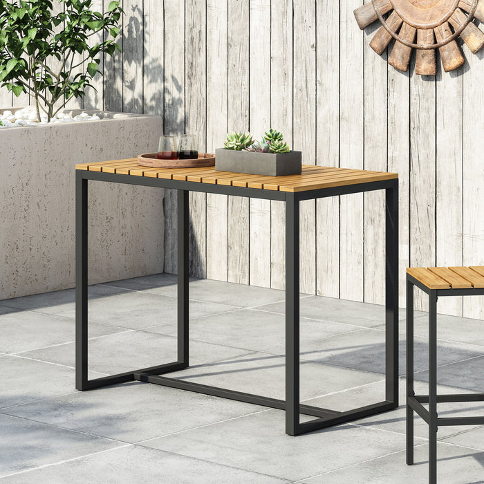 Ernesto - Outdoor Industrial Acacia Wood Bar Table