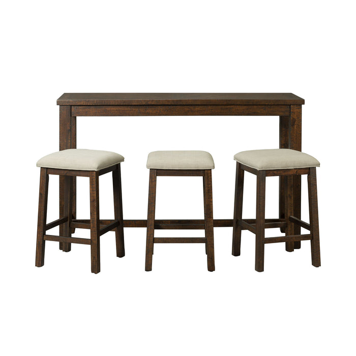 Jax - Bar Table Single Pack (Table And Three Stools) - Dark Walnut