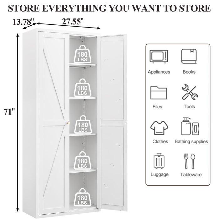Adjustable 2 Door Storage Cabinet With Adjustable Shelves
