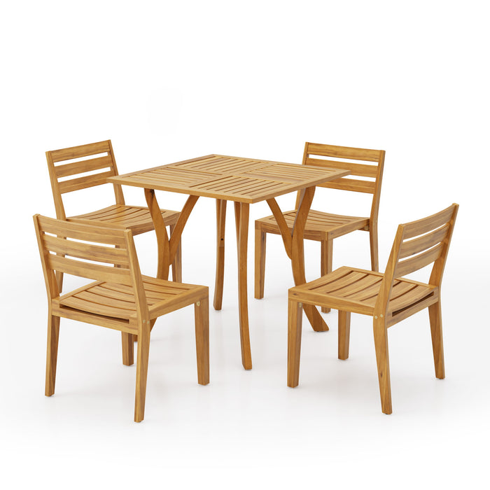 Outdoor 5 Pieces Dining Set - Teak