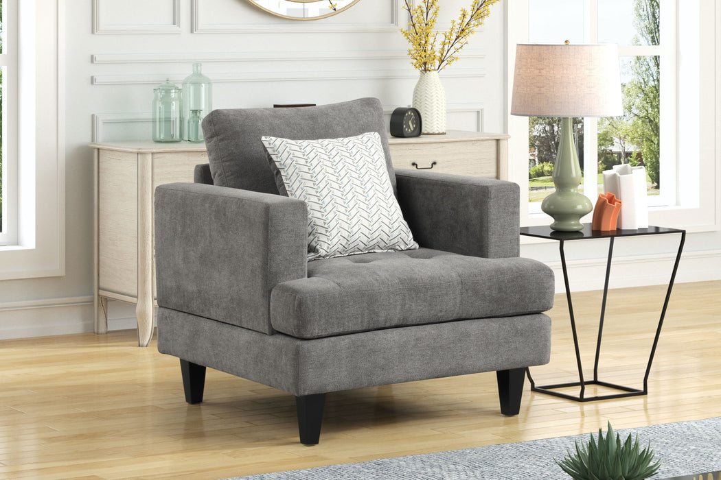 Callaway - Chair With Throw Pillow - Gray