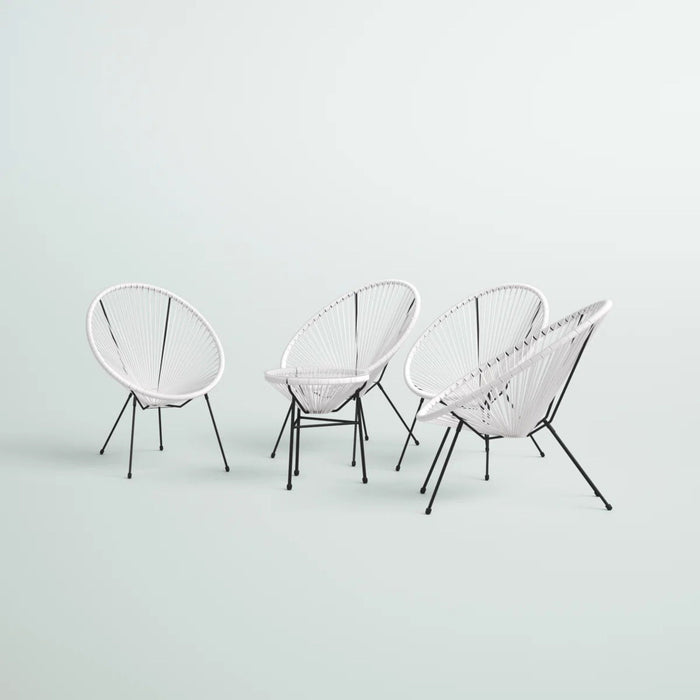 Outdoor Conversation Set With Ergonomic Lounge Chairs And Tempered Glass Table