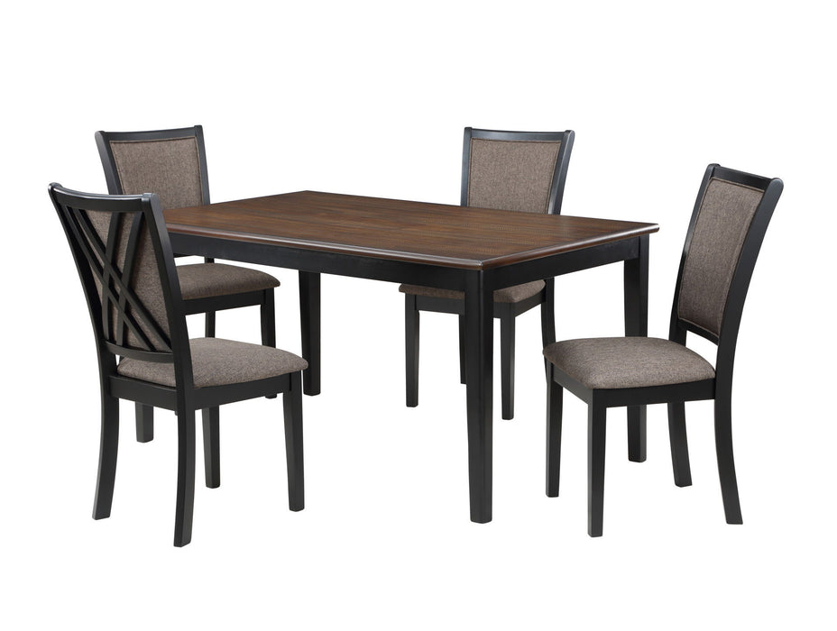 Potomac - Mesa de Jantar Retangular 60" e 4 Cadeiras - Marrom / Preto