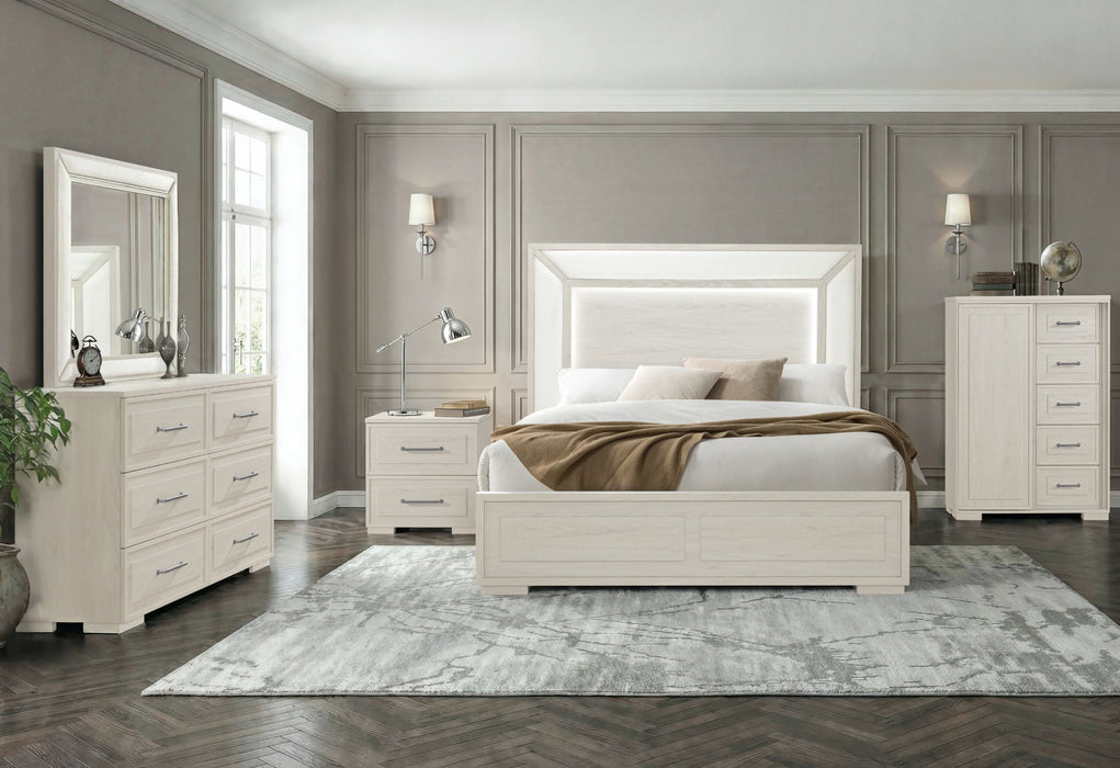 Clara - Queen Bed With LED - Beige