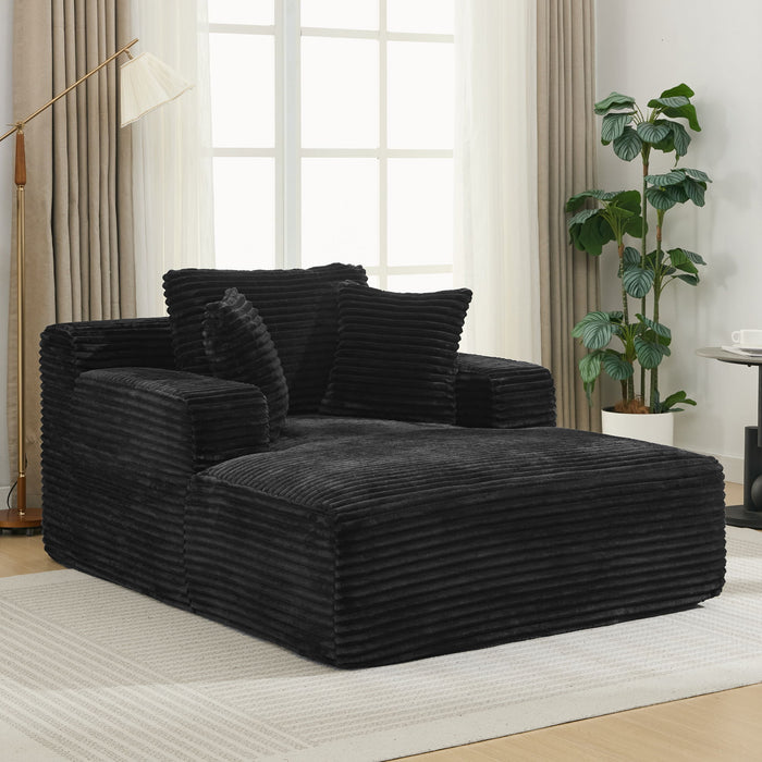 Modern Full Compressed Chaise Lounge Sofa Bed With Removable Pillows
