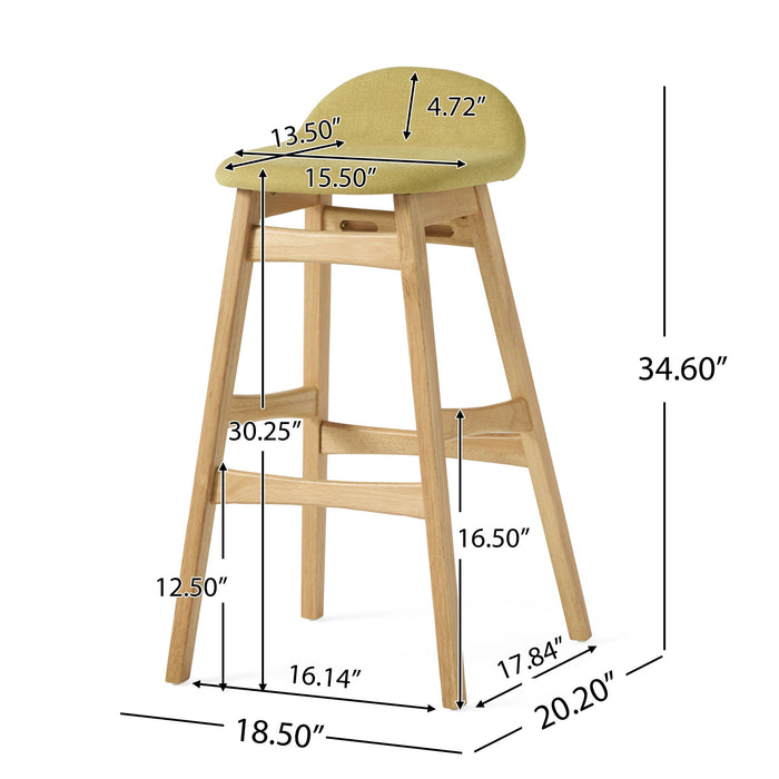 Contemporary Bar Stool With Stylish Seat And Small Backrest