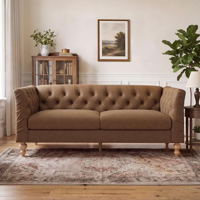 Chesterfield Sofa With Flared Arms For Living Room