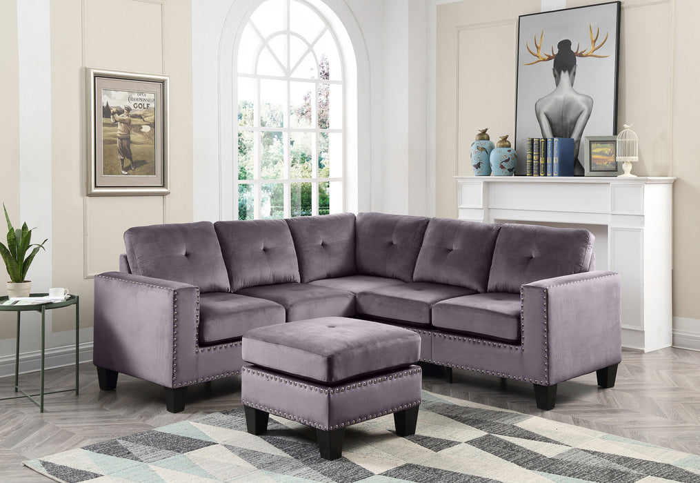 Glory Furniture Nailer Sectional, Gray