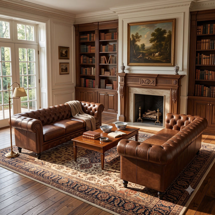 2 Piece Sofa Set With Rolled Armrests