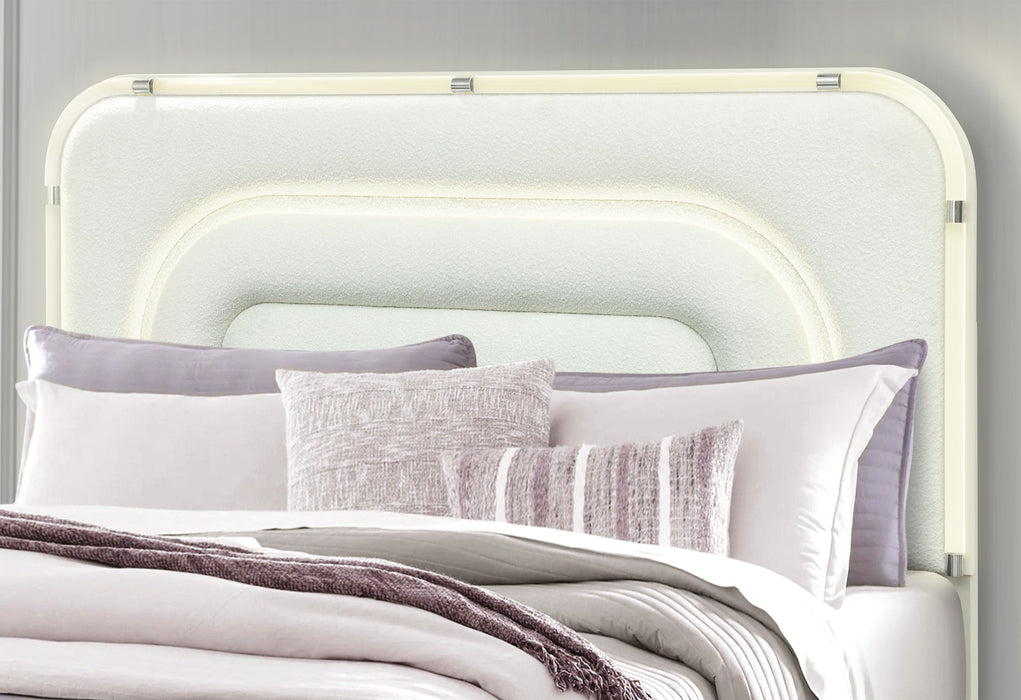 Lyra - Queen Bed With LED - Beige