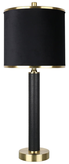 Midnight Regent - 27 X 11 - Pu Leather Table Lamp (Set of 2) - Black Pu Gator Leather