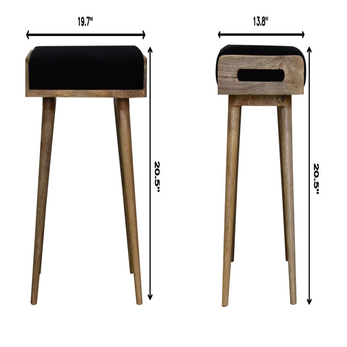 Tray Style Footstool - Black