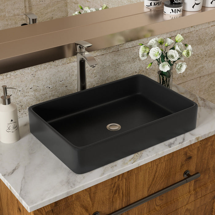 Modern European Design Ceramic Rectangular Vessel Bathroom Sink