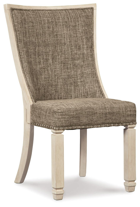 Bolanburg - Marrón / Beige - Silla auxiliar de comedor Uph (juego de 2) - Respaldo de celosía