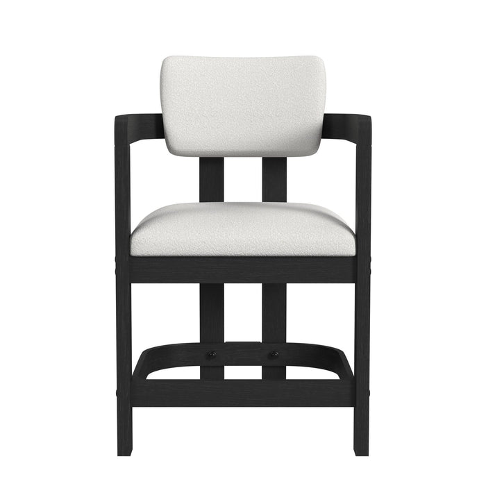 Portland - Arm Counter Stool (Set of 2) - Black / White